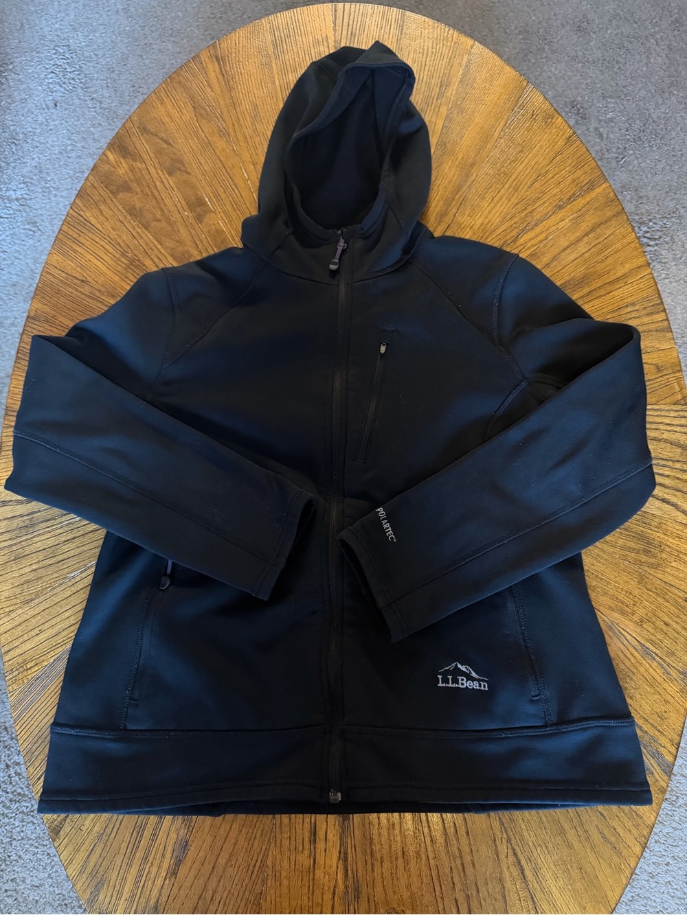 L.L. Bean Women's Black Hooded Full-Zip Utility Jacket